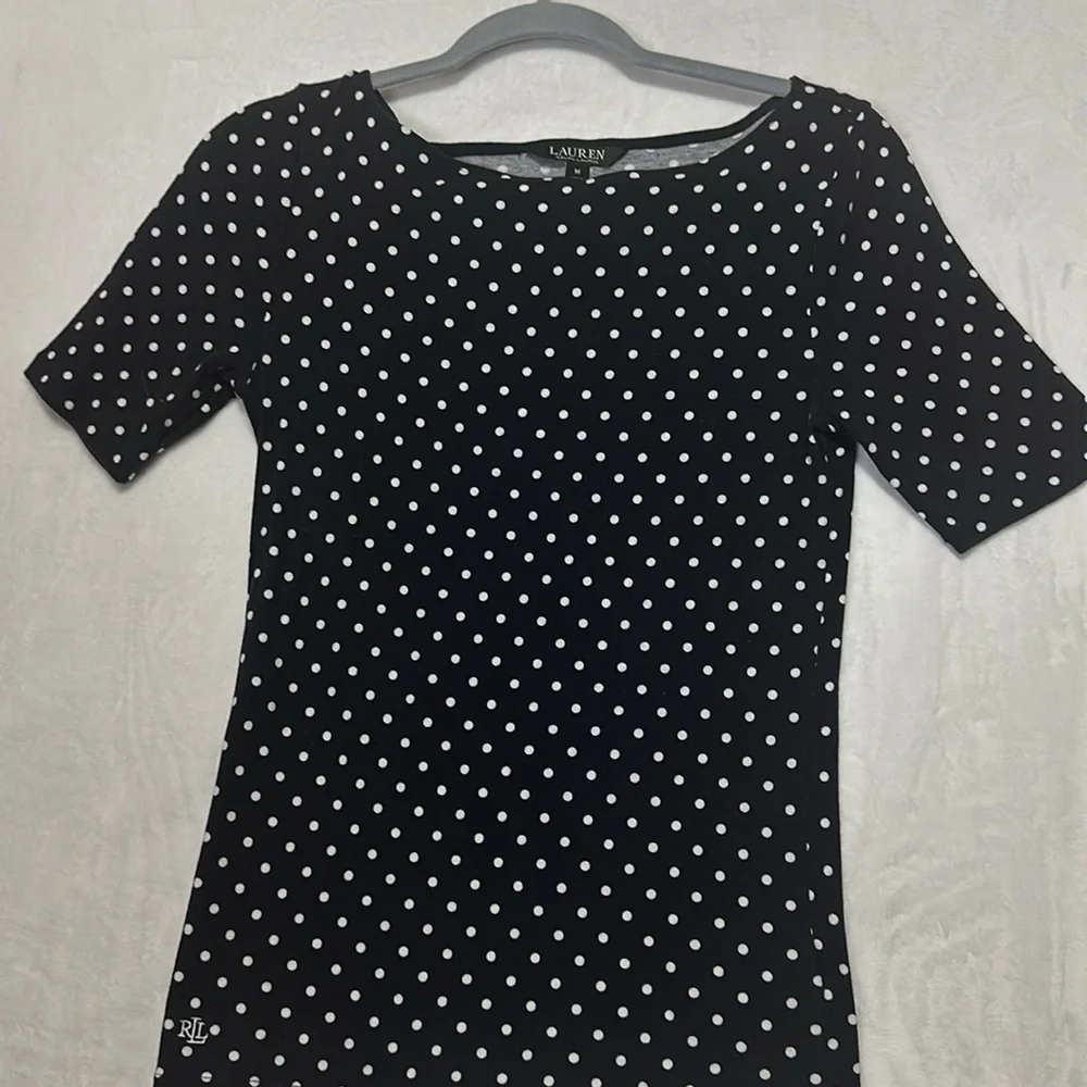 Lauren Ralph Lauren Black Label Women’s Polka Dot Shirt Size Medium - Picture 2 of 6